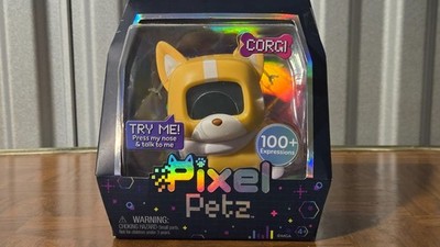 Pixel Petz- Corgi Toy Figure- Interactive Digital Pet Companion-100+ Expressions
