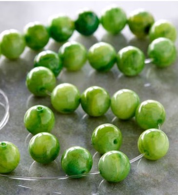 Green Shell Round Beads, 8mm by Bead Landing