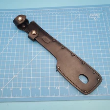 Vintage BUCK 108 Machete Knife Sheath Compadre FROE Black Leather Made in USA