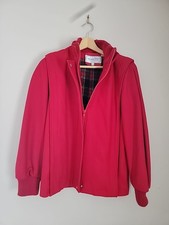 Michelle Stuart Womens 3/4 Cherry Red Wool Ja...