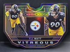 2021 Obsidian TJ Watt Vitreous Electric Etch Orange /25 #V-8 Pittsburgh Steelers
