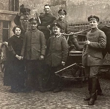 RARE! POST-WWI GERMAN FREIKORPS w/HORSE & CART IDd MAR. 1919 PHOTO POSTCARD RPPC
