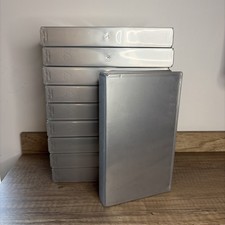 Lot of 10 Empty Silver VHS Tape Cases Clamshell Replacement Storage Boxes