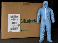 Lakeland Fire Resistant Coverall Suit 3X Elastic Hood Feet Zip Front Case of 25