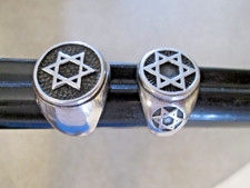 2 STAR OF king DAVID STAINLESS STEAL HEAVY RINGS SIZE 10.75 &12.5 GREAT LOOK