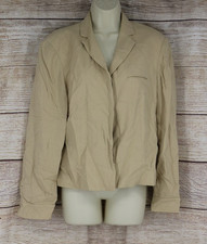 Jones New York Womens Size 14 Wool Blend Blazer Beige Classic Tailored Jacket