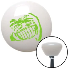 Green Big Grin Meme White Retro Shift Knob w/ M16x1.5 Insert Shifter Auto Brody