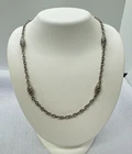 Judith Ripka Sterling Silver Station Chain Necklace With Lobster Clasp 18"