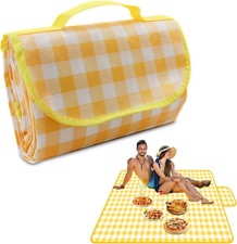 Outdoor Picnic Blanket, 80" x 60" Foldable Waterproof Sand Beach Mat for Beach,