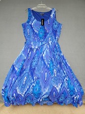 NWT~ADDRESSING WOMEN~ Dress Size XL Blue Lined Chiffon Sleeveless Pull-Over