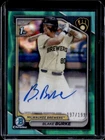 2024 Bowman Draft Blake Burke Chrome Auto Aqua Lava Refractor 1st #/199 Brewers