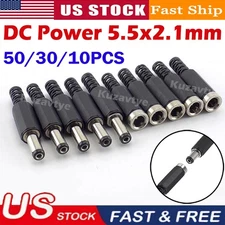 50X DC Power Male Plug Connector DIY Electrical Wire Plug Jack Adapter 5.5x2.1mm