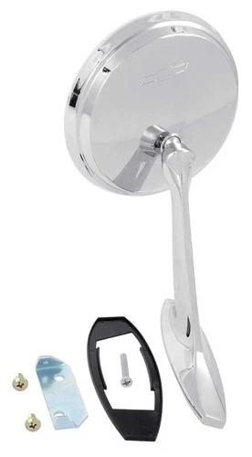1965-66 Impala Bel Air Biscayne Caprice; Outer Door Mirror; with Bow Tie; with