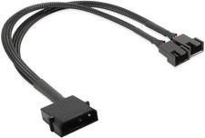 2 Pack 4-Pin Molex Actual 2-Pin to 2 x 3 Pin / 4 Pin PMW 12V PC Case Fan Power