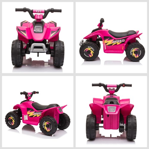 HOMCOM Quad Elettrico per Bambini 6V Velocità 2.8-4.6km/h Età18-36 Mesi Rosa - Foto 9 di 10