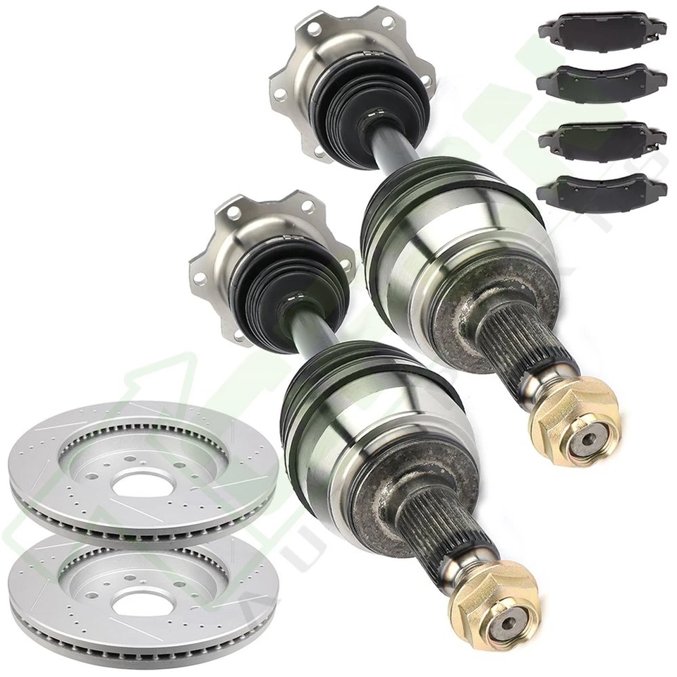 Front CV Axle Brake Pads & Rotors Fit for 2011-2014 GMC Yukon XL 1500 5.3L - Imagem 4 de 4