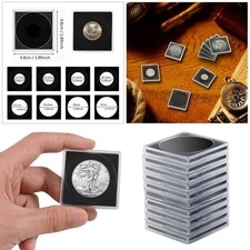 10Pc/set Coin Snap Holder Capsules Adjustable 8 Sizes Silver Dollar Storage Case