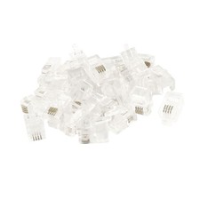 Clear Plastic 4P4C RJ9 Type Phone Connectors 30 Pieces 
