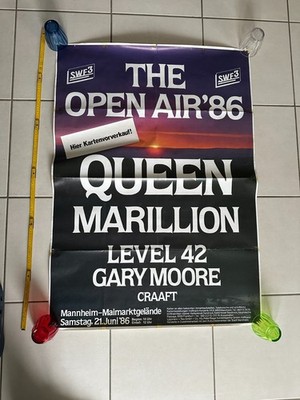 Original Konzertplakat QUEEN 1986 Mannheim Maimarkt Magic Tour Marillion Gary Mo