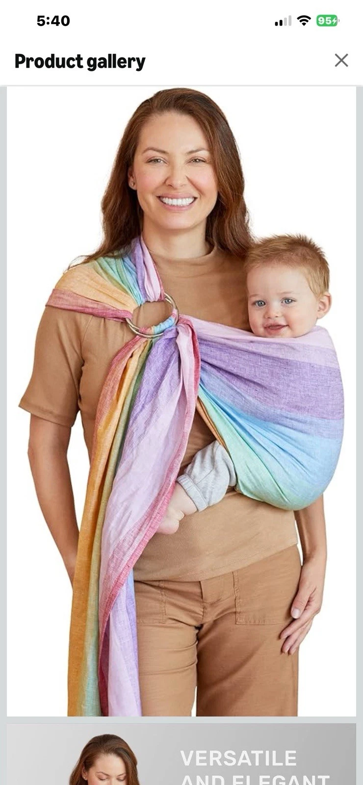NEW LILLEbaby Ring Sling Wrap Baby Carrier - Rainbow
Opens in a new window or tab