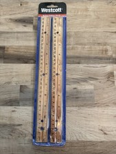 Westcott Wood Ruler Standard 12" Long Natural Hardwood 2 Pack New