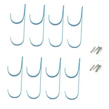  Blue Aluminum Pole Hanger - 8 Pack, Hang Telescopic Poles, Rakes, Cleaning 