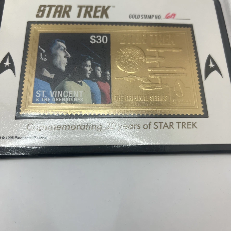1996 STAR TREK Commemorating 30 Years Of Star Trek St.Vincent 24k Gold Stamp - Image 2 of 4