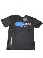 Palm Angels blue graffiti streetwear T-Shirt Men's | Size L | FAST SHIPPING