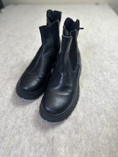 PRADA Women  s Black Leather Slip On Boots Size US 8.5 40 EU