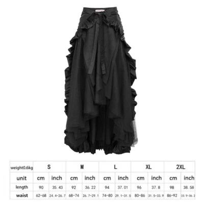 New Medieval Steampunk Gothic Wrap Skirt Victorian Ruffled Pirate