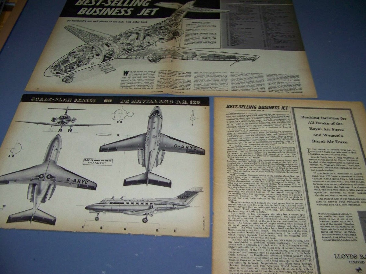 DE HAVILLAND D.H. 125 &ldquo;BEST SELLING&rdquo;..HISTORY/CUTAWAY/4-VIEWS 