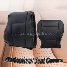 For 2017-2022 Ford F250 F550 Lariat Driver Bottom Top Leather Seat Cover Black