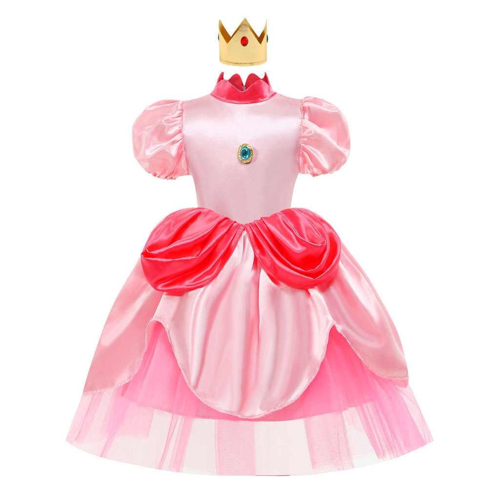 Princess Peach Costume Vestito Mario Bros Adulto Principessa Peach