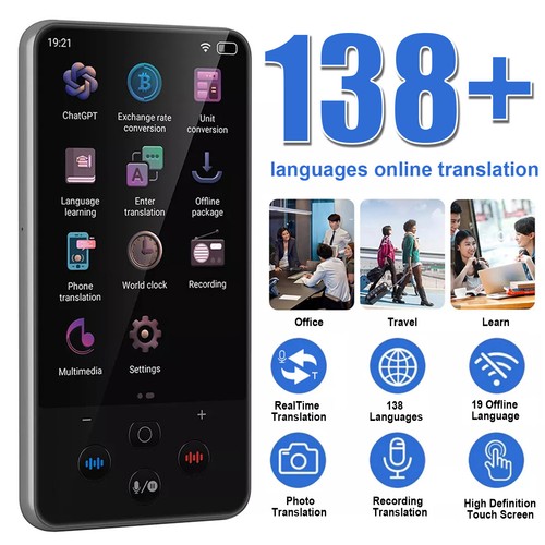 138 Languages Real-Time Translator Device WiFi Two-Way Instant Offline Translate