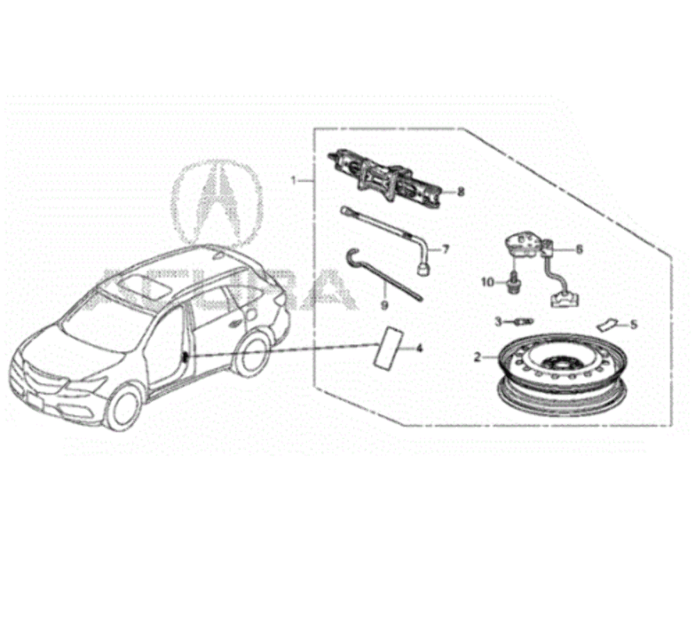 スーツ特別割引クーポン Acura Genuine New MDX (2014-2016 Kit Temporary Tire Spare 邦楽