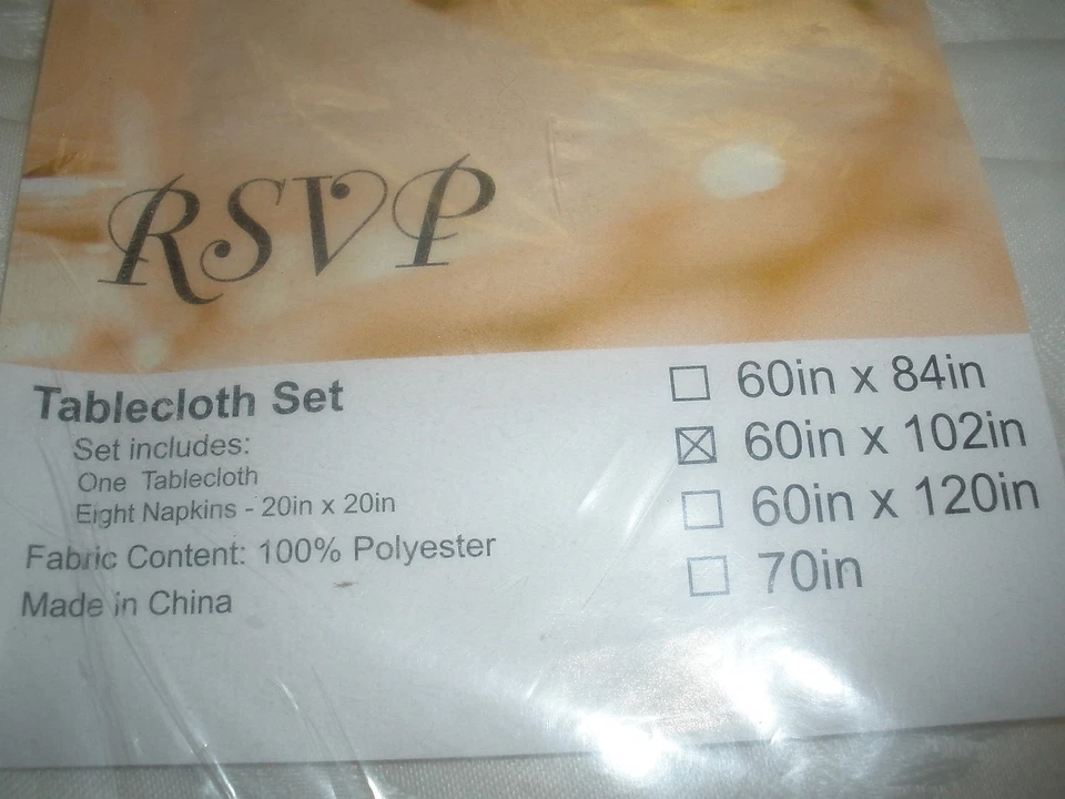 NEW RSVP Tablecloth Set 60" X 102" tablecloth & 8 napkins off white (O70) - Image 2 of 4