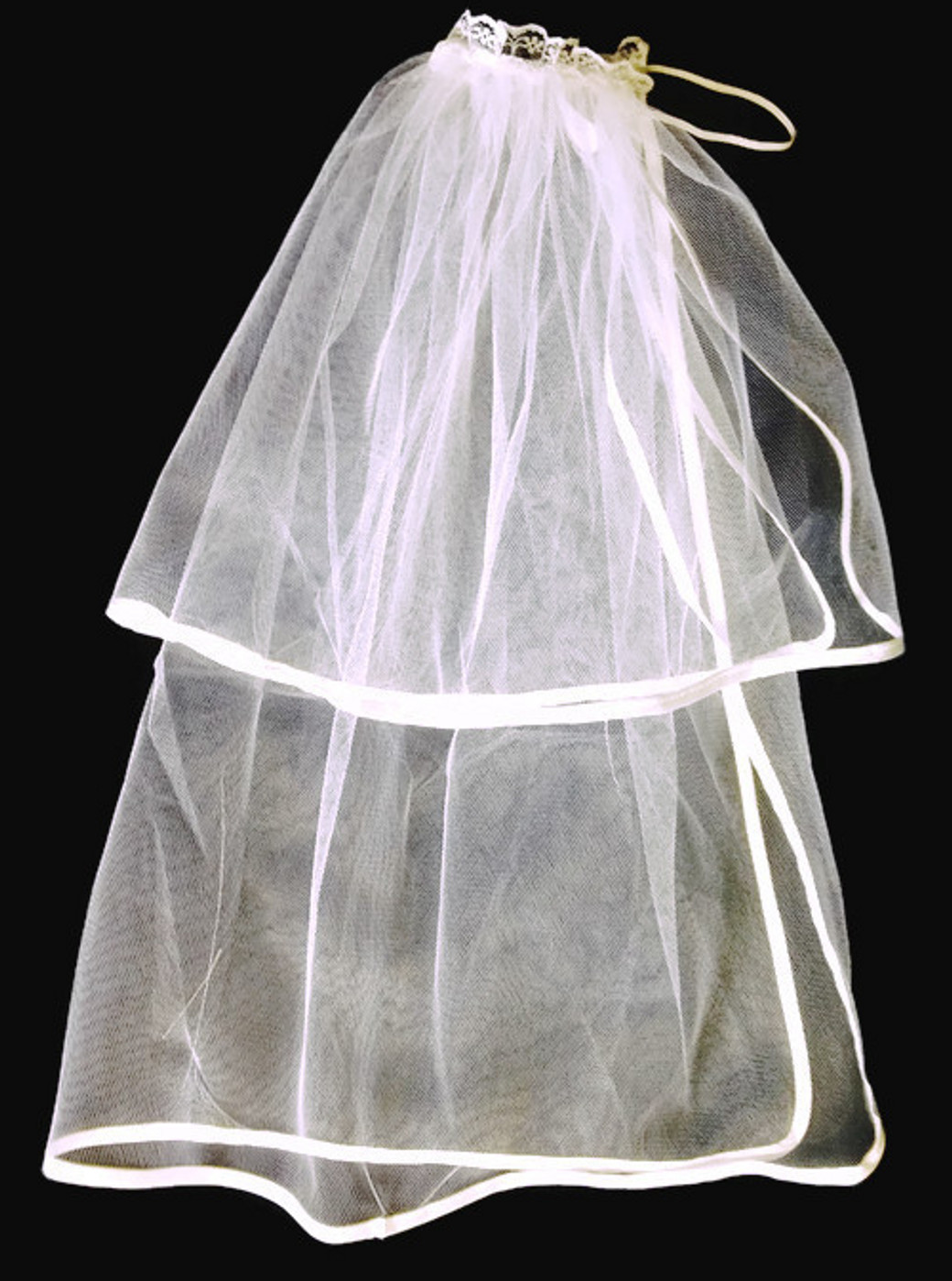 Wedding Communion Veil w/Ribbon Roses Clothes for 18 inch Girl Dolls Accessories