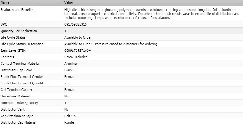 SMP STANDARD Distributor Cap for CHEVROLET C1500 2000-2001 V6-4.3L - Image 3 of 4