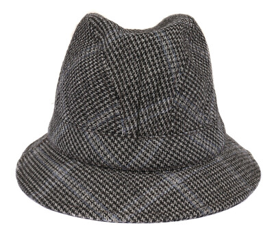 NWT BARBISIO cloche HAT Lambswool grey blue handcraft Italy  display picture 1
