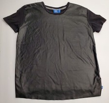 Camisa Adidas Para Hombre Mediana Negra Trifoil ZX700 Retro Negra Sobre Negra Manga Corta