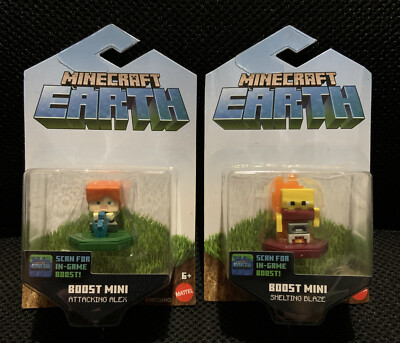 MINECRAFT EARTH BOOST MINI SMELTING BLAZE AND ATTACKING ALEX