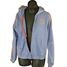 Children s Place Girls Size 14 Zip up Jacket Blue XL Hooded Coat w/ rhinestones