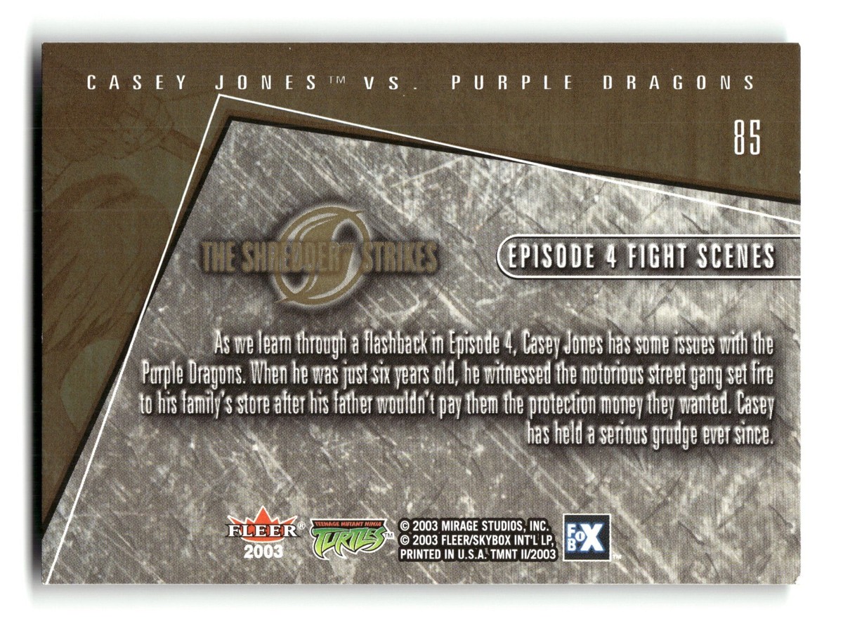 2003 TMNT The Shredder Strikes Trading Card Jones vs Purple