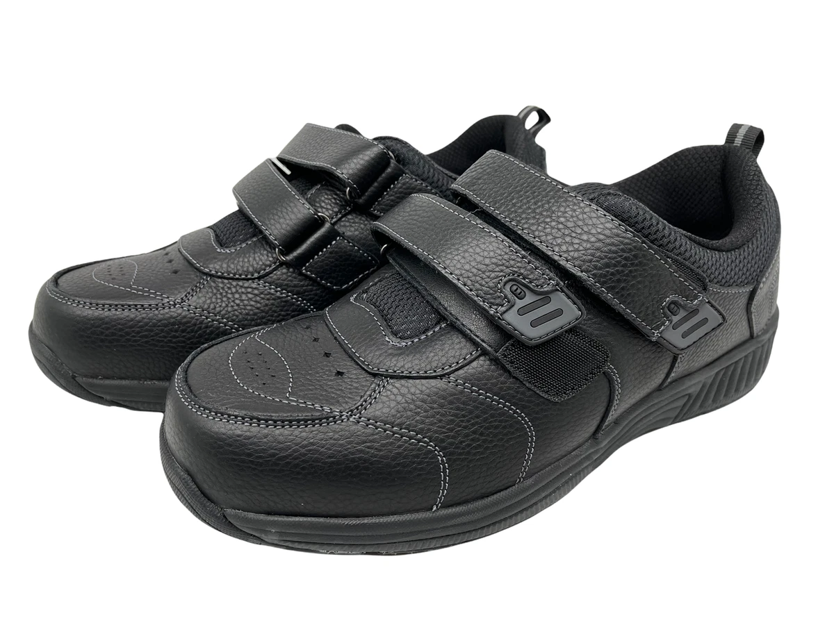 OrthoFeet Alamo 653 Men s Size 10.5 4E 2 Strap Athletic Shoe Black X Wide NEW