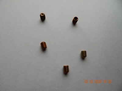 BRASS SOCKET SET SCREW  5/16-24 x 3/8'' SAE-FINE THREAD. CUP POINT 5 PCS. NEW