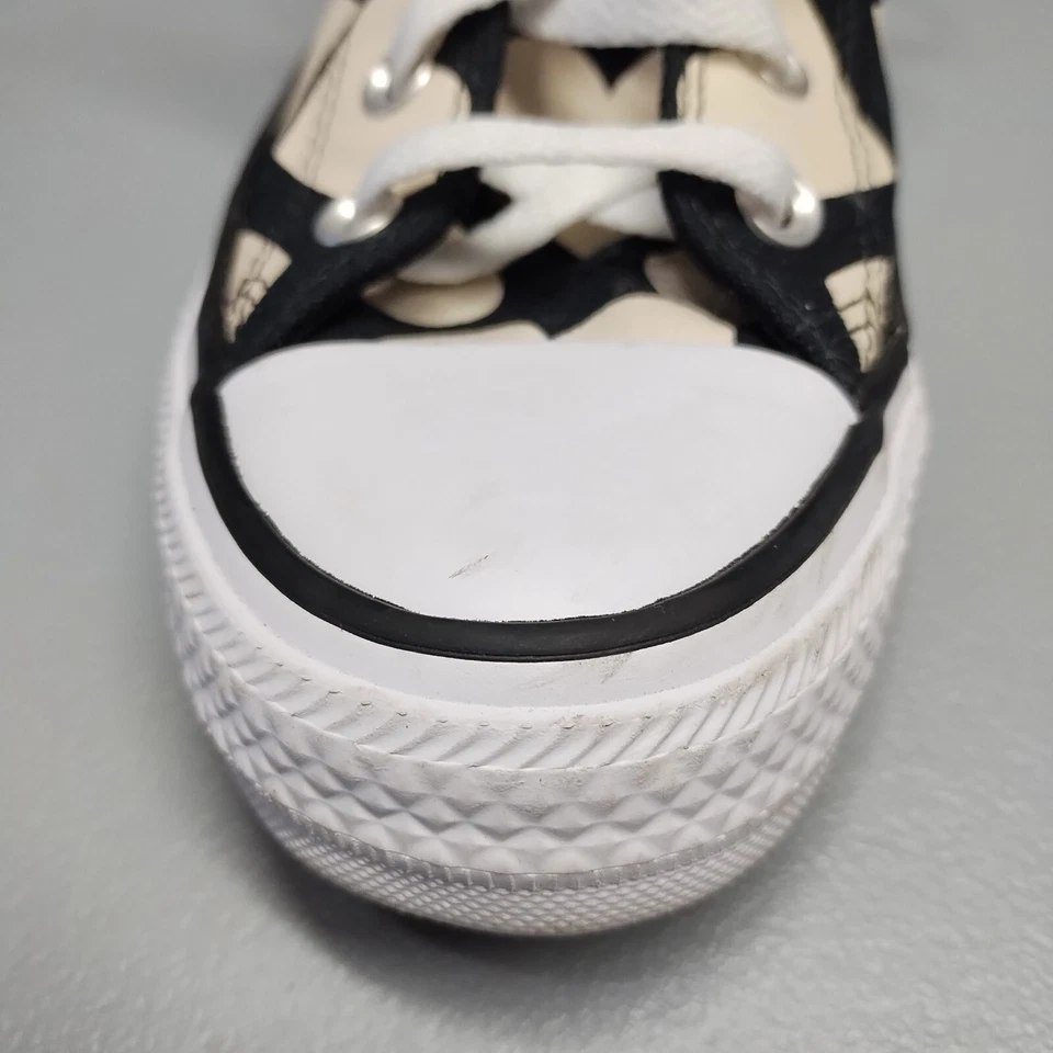 匡威 Converse Chuck Taylor 高帮运动鞋女式 7 码黑色多扭曲心形 — 第 3/4 张图片