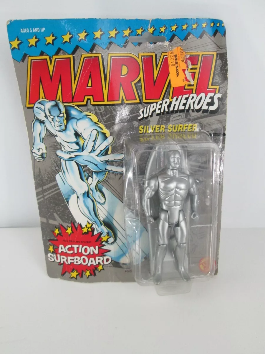 Vtg 1990 Silver Surfer Marvel Super Heroes Action Figure Toybiz