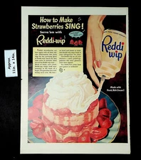 1952 Reddi-wip Strawberry shortcake with Reddi-wip rich cream Print Ad 42942