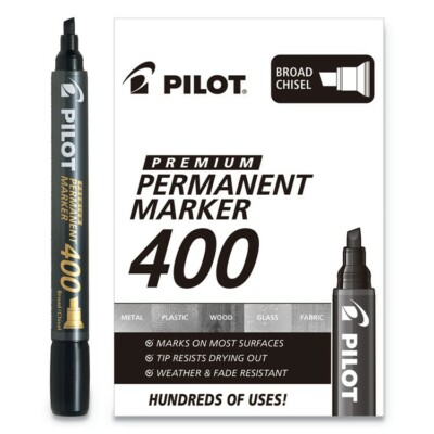 Pilot Premium 400 Permanent Marker, Chisel Tip, Black, 1 Dozen, Made in Japan
