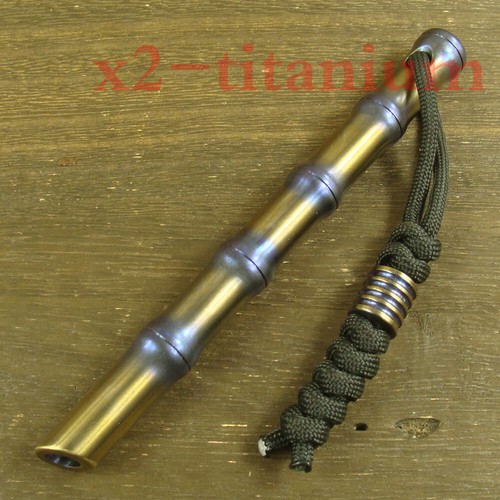 Titanium Blue/Brown EDC Pocket cool stick tool Lanyard bead anti-allergy XH450B - Picture 4 of 5